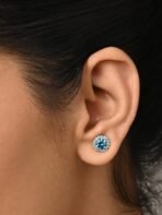 Clara 925 Sterling Silver Orsa Blue Solitaire Pendant Earrings Chain Necklace Jewellery Set | Platinum Plated, Swiss Zirconia |Gift for Women and Girls - Fast Shipping to USA & Canada - Image 5