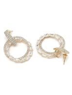 KARATCART Gold Plated Cubic Zirconia Round Dangler Earrings for Women - Fast Shipping to USA & Canada - Image 6