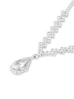 ZAVERI PEARLS Silver Tone Dazzling Austrian Diamonds Embellished Contemporary Necklace & Earring Set For Women-ZPFK18200 - Fast Shipping to USA & Canada - Image 6