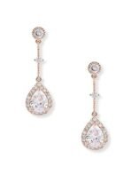Zaveri Pearls Rose Gold Cubic Zirconia Contemporary Pear Drop Earring For Women-ZPFK10684 - Fast Shipping to USA & Canada - Image 2