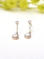 Zaveri Pearls Rose Gold Cubic Zirconia Contemporary Pear Drop Earring For Women-ZPFK10684 - Fast Shipping to USA & Canada - Image 3