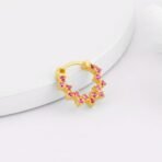 GIVA 925 Silver Golden Zig-Zag Red Nose Ring| Gifts for Women and Girls | With Certificate of Authenticity and 925 Stamp | 6 Month Warranty* - Image 4