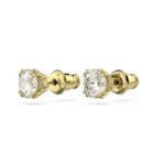 Swarovski Womens Stilla Stud Earrings, Round Cut, White, Gold-Tone Plated - Fast Shipping to USA & Canada - Image 4