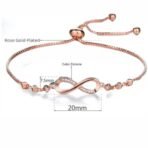 Nilu's Collection Infinity Shape Cubic Zirconia Diamond Bracelet for Women & Girls, Jewelry for Gift, Adjustable Charm Bracelet - Fast Shipping to USA & Canada - Image 5