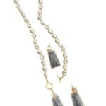 Artificial Moti Mala Necklace with Pearl Stud Earrings - Fast Shipping to USA & Canada