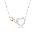 Swarovski Infinity Necklace, Infinity And Heart, White, Mixed Metal Finish For Womens - Fast Shipping to USA & Canada - Image 2
