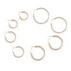 Gehena by Estele Fashion Jewellery Combo Hoop Earrings for Women: Gold Plated Modern Korean Style Lightweight(Set of 4)Circular Hoop Earrings-Elegant & Fashion-Forward for Girls/Women-ON-COM-003-BG ER - Fast Shipping to USA & Canada - Image 4