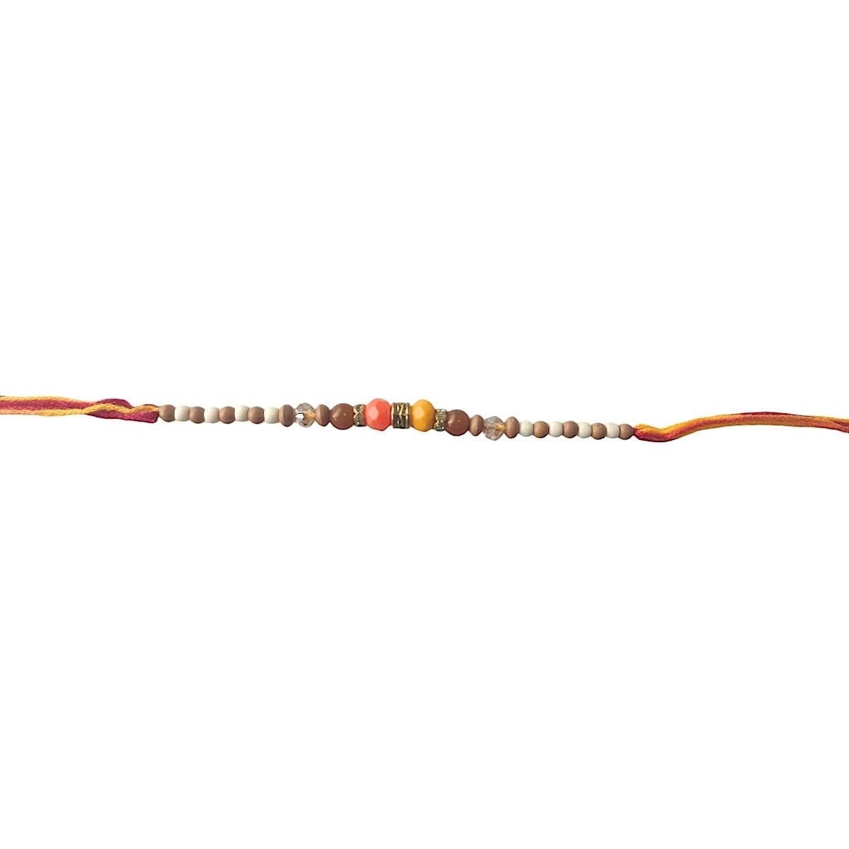 31hbWneN3AL.jpg ACCESSHER Traditional Beads Rakhi with Roli Kumkum & Card - Fast Shipping to USA & Canada - Image 1
