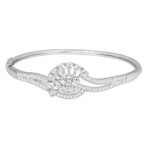 ACCESSHER Silver Plated AD Studded Cuff Bracelet - Fast Shipping to USA & Canada - Image 2