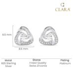 Clara 925 Sterling Silver Bianca Solitaire Pendant Earrings Chain Necklace Jewellery Set | Platinum Plated, Swiss Zirconia | Gift for Women and Girls - Fast Shipping to USA & Canada - Image 6