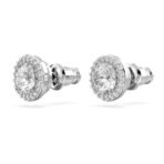 SWAROVSKI Women Constella Stud Earrings, Round Cut, Pav?, White, Rhodium Plated - Fast Shipping to USA & Canada - Image 4