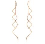 Nilu's Collection Spiral Threader Earrings for Women, Twisted Spiral Drop Dangle Earrings, Unique Minimal Everyday Earrings - Fast Shipping to USA & Canada - Image 2
