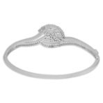 ACCESSHER Silver Plated AD Studded Cuff Bracelet - Fast Shipping to USA & Canada - Image 4