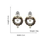ACCESSHER Gold Tone Oxidised Pearl Drop Jhumka Earrings - Fast Shipping to USA & Canada - Image 5