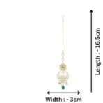 Accessher Gold Plated Pastel Green Polki Bindiya Maang Tikka - Fast Shipping to USA & Canada - Image 7