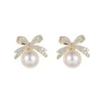 Shining Diva Fashion Latest Stylish Crystal Pearl Earrings for Women and Girls (16116er) - Fast Shipping to USA & Canada - Image 2