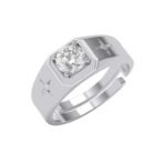 Clara Pure 925 Sterling Silver Star Solitaire Men Ring |Size Adjustable, Platinum Plated, Swiss Zirconia | Gift for Men & Boys - Fast Shipping to USA & Canada - Image 2