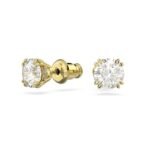 Swarovski Womens Stilla Stud Earrings, Round Cut, White, Gold-Tone Plated - Fast Shipping to USA & Canada - Image 3