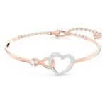 Swarovski Hyperbola bangle, Infinity and heart, White, Mixed metal finish - Fast Shipping to USA & Canada - Image 2