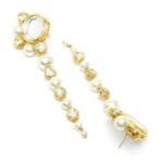 Karatcart Polki Kundan Peal Drop Earrings for Women - Fast Shipping to USA & Canada - Image 6