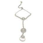 ZENEME Rose Gold-Plated White American Diamond Studded Flower Graceful Hand Chain Ring Bracelet For Girls and Women - Fast Shipping to USA & Canada - Image 2