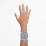 Swarovski Gema bracelet, Mixed cuts, Blue, Rhodium plated - Fast Shipping to USA & Canada - Image 6