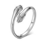 Fashion Frill Stylish Hug Silver Ring For Girls AD Silver Plated Adjustable Silver Finger Ring For Women Girls Gift for Sister Love Gifts Jewellery Combo Rings of 3 - Fast Shipping to USA & Canada - Image 5