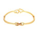 Estele Golden 24 Kt Gold Plated Brass Non-Precious Metal Head Over Heals Heart Cuff Bracelet for Women - Fast Shipping to USA & Canada - Image 6