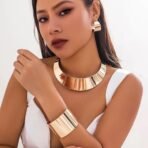 Shining Diva Latest Stylish Design Gold Plated Bracelet Earrings Necklace Jewellery Set for Women & Girls (rrsd16205s) - Fast Shipping to USA & Canada - Image 3