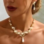 Shining Diva Fashion Latest Stylish Design Fancy Traditional Pearl Necklace Jewellery Set for Women (15121s) - Fast Shipping to USA & Canada - Image 4
