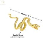 Locrccl Snake Ear Cuff Stud Earring Punk Retro Climber Ear Cuff - No Piercing Cartilage Ear Cuff Green CZ Adjustable Ear Clip Wrap Around Earring for Women Girls Men - Fast Shipping to USA & Canada - Image 3
