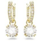 Swarovski Women Constella Drop Earrings, Round Cut, White, Gold-Tone Plated - Fast Shipping to USA & Canada - Image 3