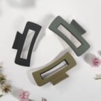 AccessHer Large Rectangular Double-Colour Claw Hair Clips (Pack of 3)" - Fast Shipping to USA & Canada - Image 3