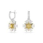 Swarovski Women Idyllia Drop Earrings, Flower, Yellow, Rhodium Plated - Fast Shipping to USA & Canada - Image 2