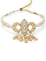 Karatcart Gold Plated Handcrafted Golden Pearl and Kundan Choker Necklace Set for Women - Fast Shipping to USA & Canada - Image 6