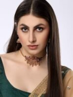 Shining Diva Fashion Latest Stylish Design Fancy Choker Traditional Necklace Jewellery Set for Women - Fast Shipping to USA & Canada - Image 6