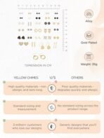 Yellow Chimes Stud Earrings for Women | Fashion Gold Earrings for Girls Combo Sets Studs Drop Earrings Set | Korean Style Earring Set | Birthday Anniversary Gift For Girls Wife - Fast Shipping to USA & Canada - Image 4