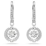 SWAROVSKI Sparkling Dance Drop Earrings, Round Cut, White, Rhodium Plated For Women - Fast Shipping to USA & Canada - Image 3