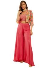 Soch Womens Fuchsia Embellished Tissue Co-ord Set - Fast Shipping to USA & Canada - Image 3