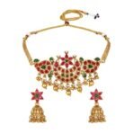 Shining Diva Fashion Latest Stylish Design Fancy Choker Traditional Necklace Jewellery Set for Women - Fast Shipping to USA & Canada - Image 2