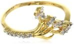 Estele Metal Brass 24K Gold Plated Fancy American Diamond Studded Ring for Women - Fast Shipping to USA & Canada - Image 2