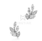 MINUTIAE Vine Shape Pendant Necklace Chain Bracelet And Earring Jewellery Combo Set With Solitaire Crystal Diamond For Women and Girls - Fast Shipping to USA & Canada - Image 3