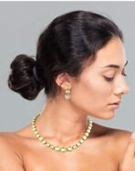 Karatcart 22K Gold Plated Round Kundan Single String Necklace Set for Women - Fast Shipping to USA & Canada - Image 3