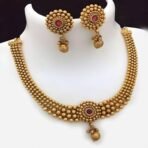 Fashion Frill Necklace Set For Women | Floral Design | Gold Plated |Kundan & pearl necklace for women | Traditional Jewelry Set For Women - Fast Shipping to USA & Canada - Image 5