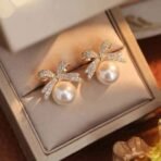 Shining Diva Fashion Latest Stylish Crystal Pearl Earrings for Women and Girls (16116er) - Fast Shipping to USA & Canada - Image 4