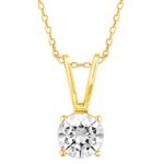 GIVA 925 Silver Golden Zircon Pendant with Link Chain| Necklace to Gift Women & Girls | With Certificate of Authenticity and 925 Stamp | 6 Months Warranty