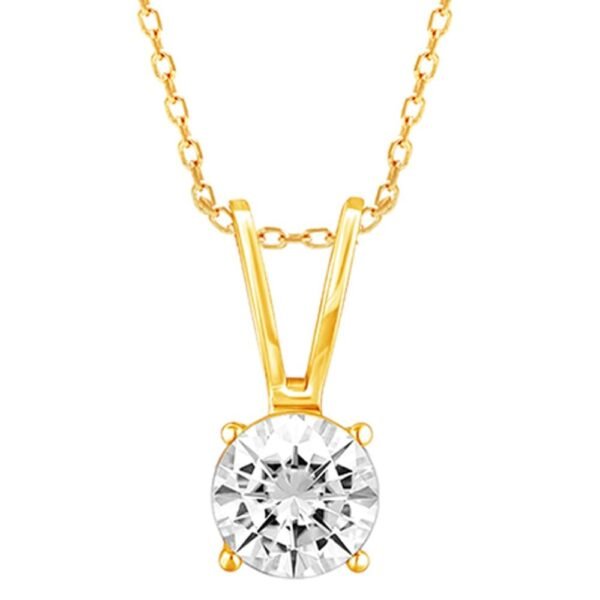 GIVA 925 Silver Golden Zircon Pendant with Link Chain| Necklace to Gift Women & Girls | With Certificate of Authenticity and 925 Stamp | 6 Months Warranty