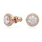 Swarovski Constella Stud Earrings, Round Cut, White, Rose Gold-Tone Plated - Women's - Fast Shipping to USA & Canada - Image 3