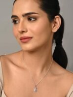 Clara 925 Sterling Silver Nera Pink Cushion Solitaire Pendant Earrings Chain Necklace Jewellery Set | Platinum Plated, Swiss Zirconia |Gift for Women and Girls - Fast Shipping to USA & Canada - Image 4