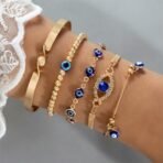 Shining Diva Fashion Evil Eye Charm Lucky Protection Bohemian Stackable Multilayer Beaded Bracelet for Women and Girls - Fast Shipping to USA & Canada - Image 3